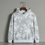 Men's Digital Camouflage Pullover Hoodie - Light Gray & White