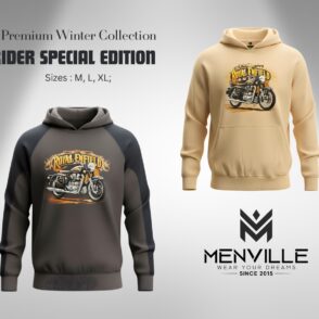 two tone royal enfield graphic raglan hoodie men's gray