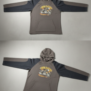 two tone royal enfield graphic raglan hoodie men's gray